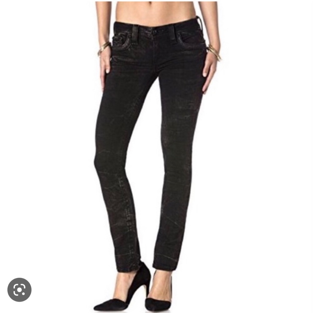 ROCK REVIVAL KATE SKINNY BLACK JEANS SIZE 29 EUC